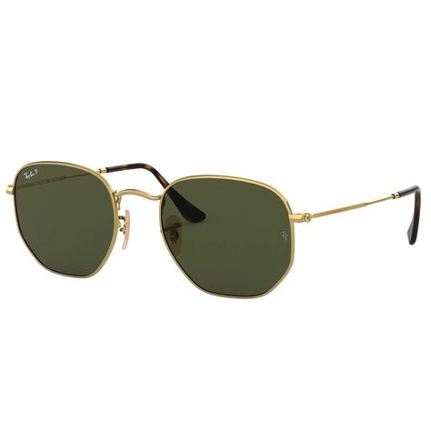 Sunglasses RAY-BAN Gold Green G-15 Hexagonal Metal Unisex Dimensions: width of the lens 51 mm, length of the bridge 21 mm, length of the rods 145 mmGender: WomenMaterial: MetalColor: GOLDMade in: ITProduct ID: RB3548N 001/58*Import tax/duty will be calculated at checkout (If applicable)*Shipping eyewear products to US onlyFor US customers, eyewear products are categorized as Class 1 medical devices by the 21 Code of Federal Regulations (CFR) - Food and Drug Administration (FDA). Baltini ships ey Ray Bands, Hexagon Sunglasses, Hexagonal Ray Ban, Cute Sunglasses, Sunglasses & Glasses, Blue Lenses, Gold Sunglasses, Ray Ban Sunglasses, The Bridge