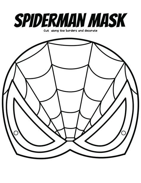 Diy Spider Man Mask, Spiderman Mask Template Free Printable, Superhero Mask Craft, Superhero Masks Template Printables, Free Superhero Mask Printables, Venom Mask Diy, Free Printable Superhero Masks, Spider Man Mask Template, Spiderman Crafts For Preschool