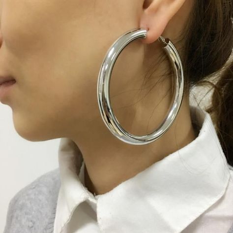 welcome to my store Chunky Gold Hoop Earrings, Statement Hoop Earrings, Moda Punk, Big Hoop Earrings, Big Earrings, Rose Earrings, Online Earrings, Metal Necklaces, Rose Gold Earrings