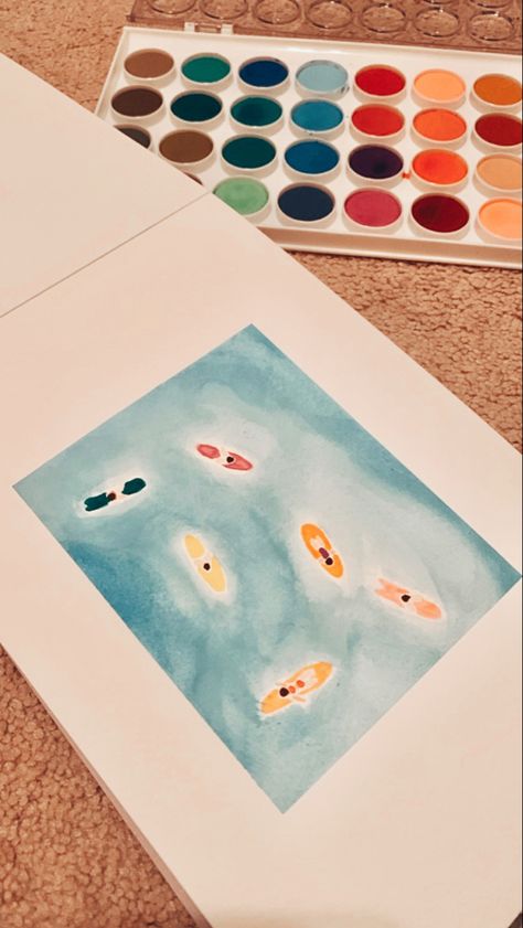 Cute Water Paintings, Water Color Sketch Book Idea, What To Watercolor Paint, Small Water Color Paint Ideas, Aquarelle For Beginners, Water Colours Drawing Ideas, Easy Summer Watercolor Paintings, Watercolor Drawings For Beginners, Things To Watercolor Easy