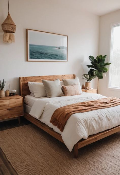 Luxury Bedrooms, Minimalist Boho Living Room, Boho Chic Bedroom Decor, Hardwood Bedroom Floors, Modern Boho Bedroom, Minimalist Bedroom Decor, Boho Bedroom Ideas, Boho Style Bedroom, Cozy Boho