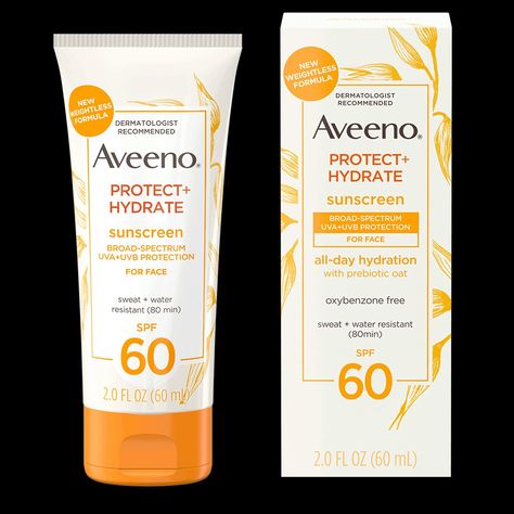 Aveeno Protect + Hydrate Sunscreen Spectrum Face Lotion SPF 60 Aveeno Hair Products, Facial Lotion, Conditioner Hair Mask, Facial Sunscreen, Sunscreen Lotion, Face Lotion, Face Hydration, Dermatologist Recommended, Face Sunscreen