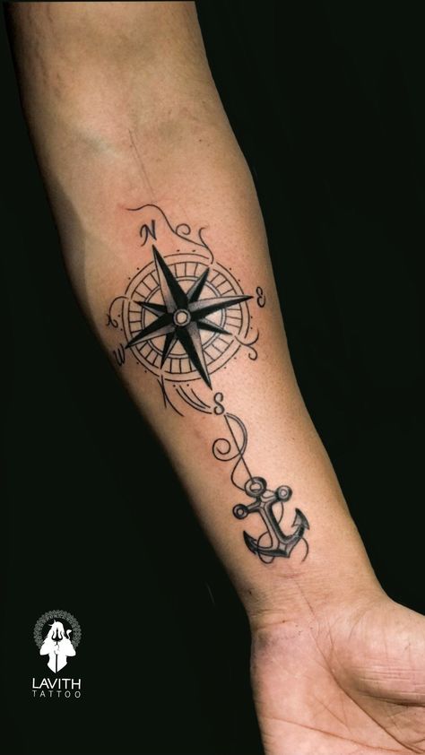 Lighthouse Anchor Compass Tattoo, Tattoos With Anchors, Hebrew 6 19 Tattoo Anchor, Men’s Nautical Tattoos, Us Navy Tattoos For Women, Compass And Anchor Tattoo Design, Compass With Anchor Tattoo, Anchor With Compass Tattoo, Compass Tattoo With Anchor