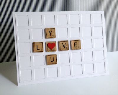 Created by Lisa Adessa using New Simon Says Stamp from the Color of fun Release. Scrabble Cards, Simple Card Designs, Creative Birthday Cards, Simple Cards Handmade, Valentine Love Cards, Valentine Projects, Valentine Greeting Cards, Candy Cards, Beautiful Handmade Cards