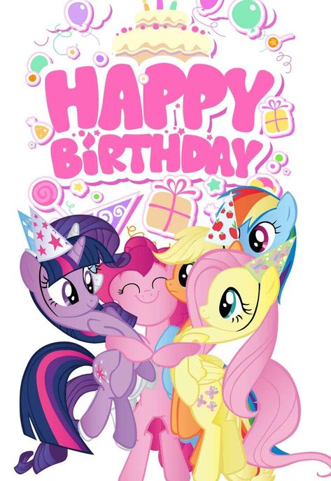 Printable Birthday Cards Free, My Little Pony Printable, Printable Birthday Cards, Pony Wallpaper, My Little Pony Cake, Birthday Card Messages, My Little Pony Rarity, Little Pony Cake, Pony Birthday Party