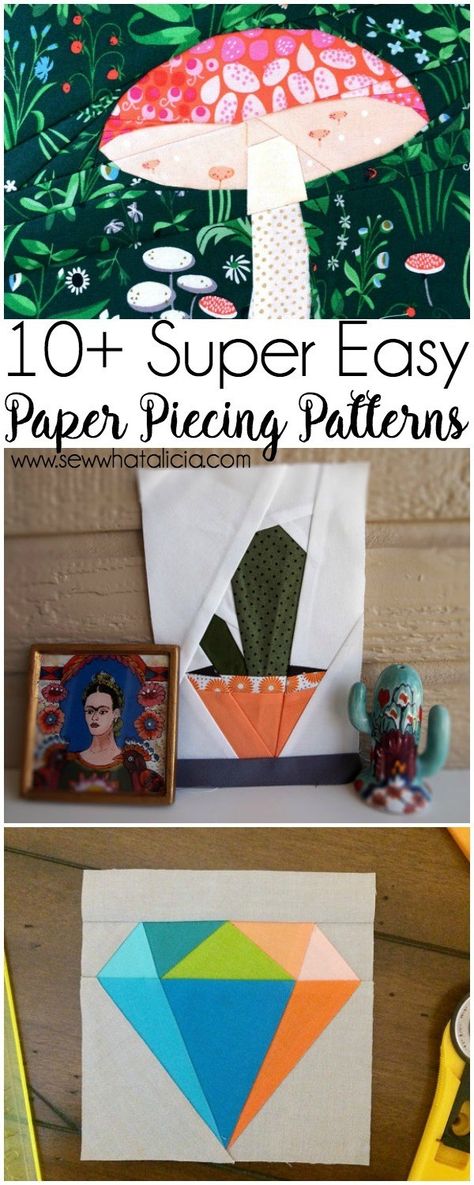 10+ Easy Paper Piecing Patterns : If you are new to foundational paper piecing then this is a great place to start. Click through for a full collection of patterns that are easy to master for sewing paper piecing. | www.sewwhatalicia.com Patchwork, Amigurumi Patterns, What Is Paper Piecing, Easy Foundation Paper Piecing Patterns Free, Free Foundation Paper Piecing Patterns, Paper Piecing Patterns Free Printables, Paper Peicing Patterns, Fpp Quilt, Sew Blankets