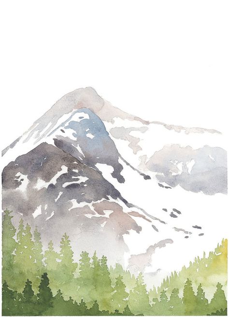 winter-mountain-watercolor-scene-sm Mountain Watercolor, Winter Watercolor, Winter Mountain, Watercolor Ideas, Watercolor Mountains, Watercolor Paintings Easy, Watercolor Painting Techniques, Watercolor Landscape Paintings, Watercolor Art Lessons