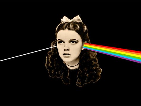 Dorothy + Dark Side of the Moon #darkside40 #PinkFloyd Wizard Of Oz, Pink Floyd Dark Side, Dark Side Of The Moon, Brain Damage, Judy Garland, The Dark Side, Arte Pop, Over The Rainbow, Cultura Pop