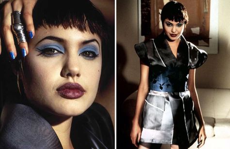 Hackers Angelina Jolie, Hackers 1995, Cyberpunk Accessories, Shine Makeup, Angelina Jolie Makeup, Liquid Sky, 90s Makeup, Retro Makeup, Cyberpunk Style
