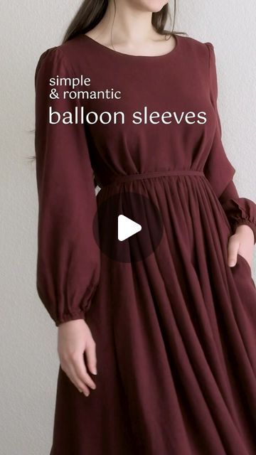 PDF Sewing Patterns on Instagram: "my not-so-new obsession: romantic balloon sleeves 🥰💐  Whether you call the balloon sleeves, bishop sleeves, or just puff sleeves - here’s how I sewed them on my new ‘Cindy’ dress :)" Bishop Sleeve Pattern, Balloon Sleeves Pattern, Balloon Sleeves Top, Hand Stiching, Baloon Sleeves, Cindy Dress, Bishop Sleeve Blouse, Hand Dress, Ballon Sleeves