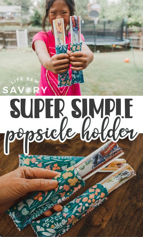 use this popsicle holder sewing tutorial to keep your hands from freezing this summer. Eating popsicle is a summer staple and this freezie pop holder keeps your fingers warm. Tela, Couture, Upcycling, Patchwork, Beginner Crafts To Sell, Easy To Sell Sewing Projects, Diy Sewing To Sell, Items To Make And Sell Diy, Sew Projects To Sell