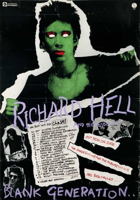 Indie Films, Richard Hell, Cultura Punk, Punk Flyers, New Wave Music, Punk Poster, Zine Design, Pin Up Posters, Ecole Art