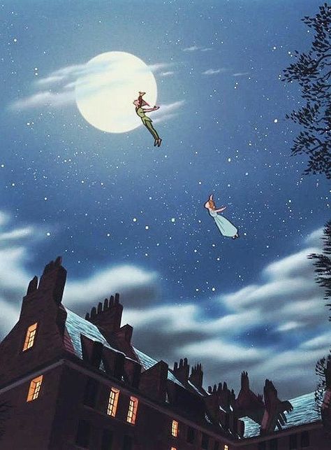 Flying up to the sky: Peter pan and Wendy Old Disney, Captain Hook, Foto Disney, Animation Disney, Images Disney, Pinturas Disney, Arte Disney, Disney Aesthetic, Disney Home