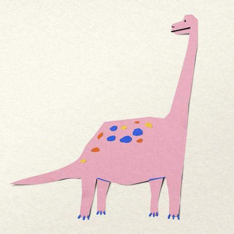 Cute Dinosaur Illustration, Dinosaur Illustration Cute, Brachiosaurus Illustration, Dinosaur Paper Craft, Dinosaurs Drawing, Dinosaur Brachiosaurus, Craft Clipart, Dinosaur Painting, Dinosaur Graphic