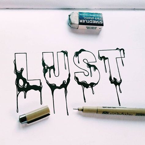 Follow @brush_type @todays_type || Lust by: @colonialbastard || You must be following the account for a repost || #typematters # by type_matters from http://ift.tt/1hAg5cR Graffiti Tutorial, Stylo Art, Typographie Inspiration, Graffiti Art Letters, Arte Doodle, Trippy Drawings, Graffiti Words, Graffiti Lettering Fonts, Trippy Painting