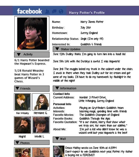 Character description using facebook template! Profile Description Ideas, Character Description Template, Student Profile Template, Facebook Profile Template, Facebook Page Template, Character Profile Template, Scholarship Thank You Letter, Behavior Intervention Plan, Profil Facebook