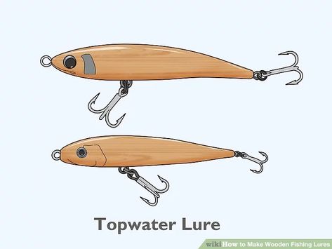 How to Make Wooden Fishing Lures (with Pictures) - wikiHow Fishing Lure Tattoo, Wooden Fishing Lures, Walleye Fishing Lures, Bass Fishing Tattoo, Fishing Lures Display, Fishing Lures Art, Outdoor Hobbies, Old Fishing Lures, Best Fishing Lures