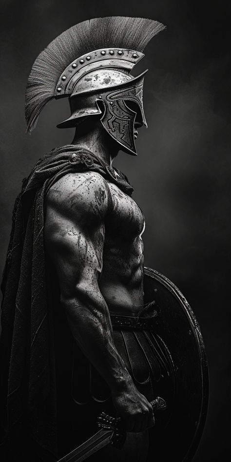 Templar Knight Tattoo, Spartan Helmet Tattoo, Gladiator Tattoo, Greek Soldier, Rules For Life, Spartan Tattoo, Knight Tattoo, Warrior Concept Art, Bodybuilding Pictures