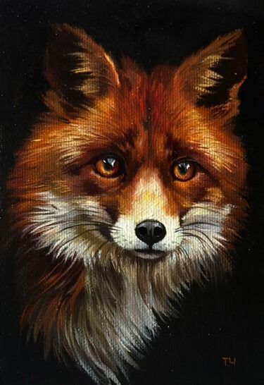 Miniature "Fox" Hyperrealism, Fox Painting, Art Academy, Small Pictures, Art Buyer, Wildlife Art, Painting Oil, Artist Painting, Original Oil Painting