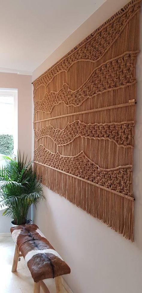 Tapestry Macrame, Macrame Wall Hanging Large, Wall Macrame, Taupe Walls, Macrame Wall Hanger, Large Wall Hanging, Fiber Art Wall Hanging, Macrame Tapestry, Handmade Tapestries