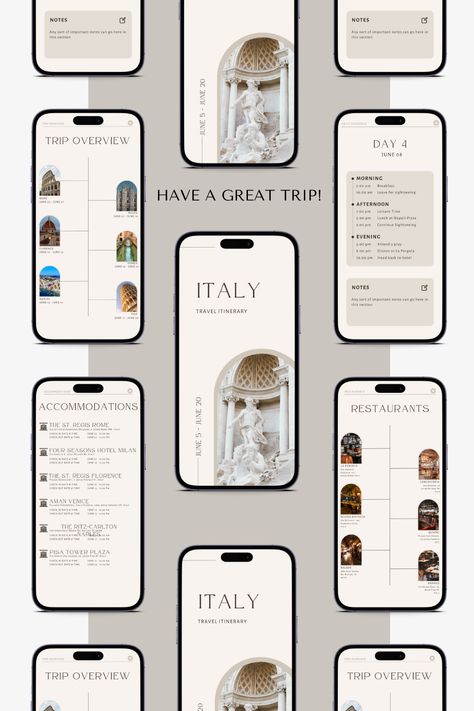 Daily Travel Itinerary Template, Travel Schedule Template, Itinerary Design Ideas, Travel Itenary Planner, Itenerary Travel Design, Travel Itinerary Design, Trip Itinerary Template, Vacation Itinerary Template, Itinerary Design