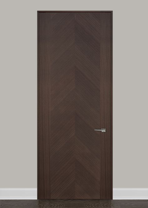 Modern Interior Door Custom - Single - Wood Veneer Solid Core with Walnut Finish, Luxeline, Model DB-LUX-S717 Modern Interior Doors, Solid Wood Entry Doors, Custom Entry Doors, Modern Interior Door, Custom Interior Doors, Flush Door, Veneer Door, Wooden Front Door Design, Walnut Doors