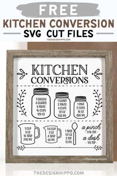 Kitchen Measurements Chart, Silhouette Diy Projects, Conversion Chart Kitchen, Cricut Svg Files Free, Kitchen Measurements, Kitchen Conversion, Cricut Explore Projects, Projets Cricut, Cricut Projects Beginner