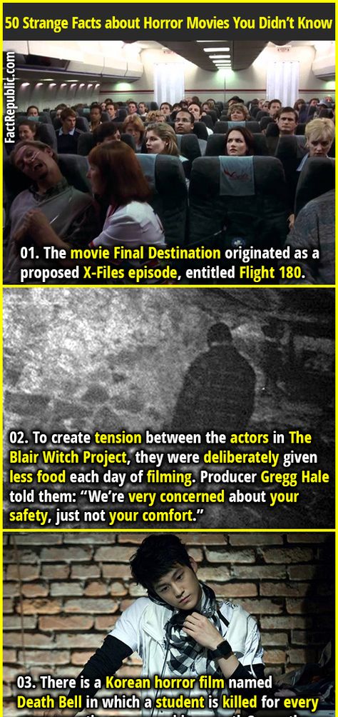 Horror Movie Facts, Witches Facts, Horror Facts, Halloween Student, Italian Horror, Random Knowledge, Fact Republic, Blair Witch Project, Strange Facts