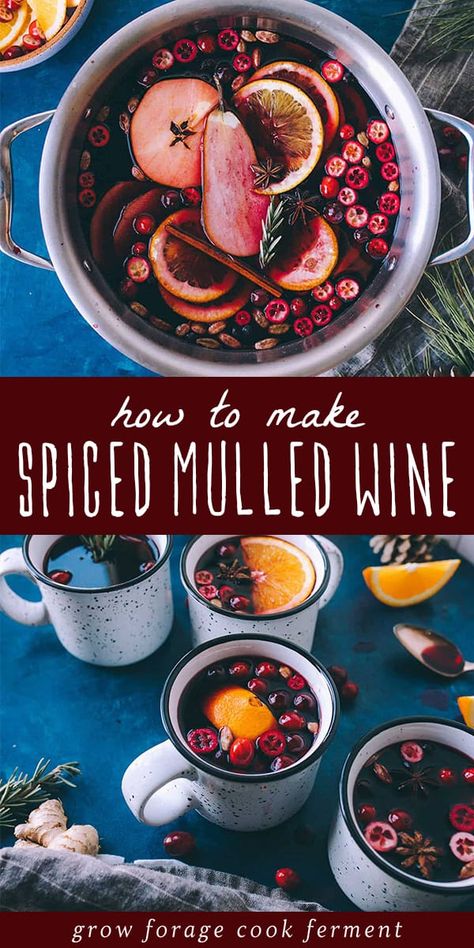 Essen, Alcoholic Drinks Recipes, Homemade Mulled Wine, Red Wine Recipe, Mulled Wine Recipe, Spiced Wine, Wine Recipe, Mulling Spices, Sliced Pears