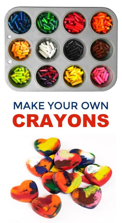 Make Your Own Crayons, Recycle Crayons, Homemade Crayons, Crayon Activities, Making Crayons, Recycled Crayons, Diy Crayons, Paint Recipe, Crayon Crafts