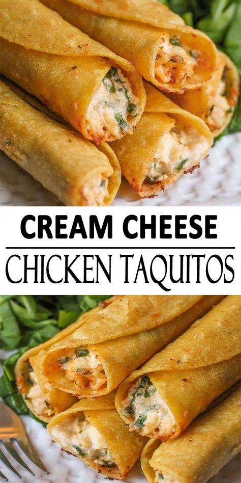 Cream Cheese And Chicken, S Mores Cupcakes, Taquitos Recipe, Chicken Taquitos, Cream Cheese Chicken, Mexican Food Recipes Easy, Cupcakes Recipe, Recipes Crockpot, Cream Cheese Recipes