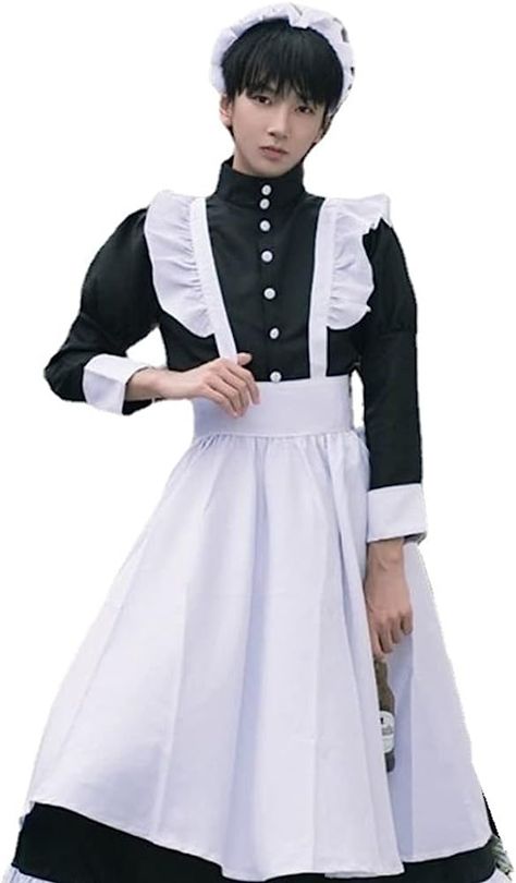 Amazon.com: Japanese Women Maid Outfit Cosplay Costume Victorian Maid Dress Apron with Headwear Halloween Costumes (XL, black) : Clothing, Shoes & Jewelry Victorian Maid Dress, Maid Headband, Maid Outfit Cosplay, Victorian Maid, Dress Apron, Maid Cosplay, Maid Outfit, Dress Drawing, White Headband