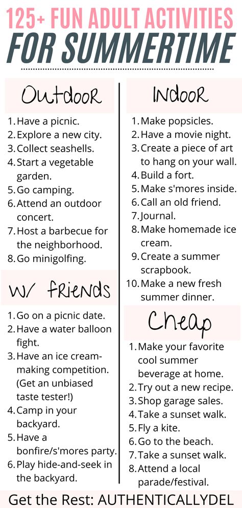 Summer Activities for Adults Summer Activities For Adults, Babysitting Activities, Fav Products, Dating Ideas, House Keeping, Cute Date Ideas, Fun Summer Activities, Eyeliner Makeup, Things To Do When Bored