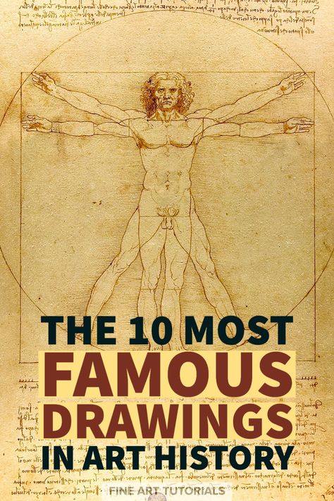 Find the ten most famous drawings in art history, from da Vinci, to van Gogh and more! #famousdrawings #mostfamousdrawings #arthistory #famoussketches #drawingart #bestart #davinci Famous Pencil Drawings, Michelangelo Tattoo Leonardo Da Vinci Tattoo, Davinci Paintings, Davinci Sketches, Famous Sketches, Davinci Tattoo, Famous Drawings, Michelangelo Tattoo, Serenity Prayer Tattoo