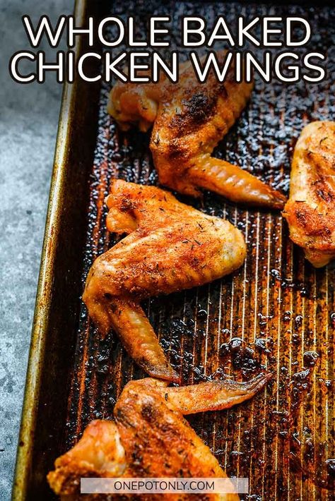 Whole Baked Chicken Wings Recipe Oven Chicken Wings Crispy, Oven Wings Crispy, Oven Baked Whole Chicken, Crispy Baked Wings, Whole Chicken Wings, Wings Recipe Oven, Chicken Wings Recipe Oven, Best Baked Chicken Wings, Oven Fried Chicken Wings