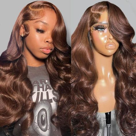 Chocolate Brown, Colored Human Hair Wigs, Body Wave Lace Front Wig, Wig Human Hair, Lace Front Wig, Body Wave, Hair Wigs, Human Hair Wigs, Lace Front