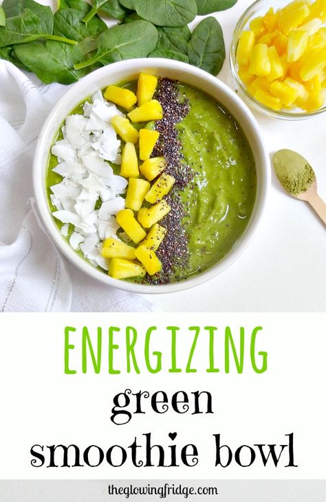 All things lean, clean and green are on my mind. I've been loving this Energizing Green Smoothie Bowl for lean, clean and green energy! Plus it's like eating ice cream for breakfast... thick, creamy, naturally sweet, refreshing, tropical, super nourishing and gets you excited for spring and summer. You can never have too many green smoothie recipes. Some are super duper green, some are bright green, some are tropical... it's fun to mix it up! I've probably blended up hundreds of different ... Smoothie Bowl Vegan, Smoothies Vegan, Vegan Smoothie Bowl, Green Smoothie Bowl, Breakfast Smoothie Bowl, Green Detox Smoothie, Eating Ice, Vegan Healthy, Smoothie Bowl Recipe