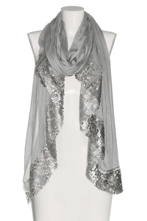 Dress up any look, day or night, with this sexy silver scarf! www.ballbracelets.com #accessory #fashion #bracelets #jewelry #trend #sexy #girl #scarf Cheap Online Clothing Stores, Fashion Competition, Silver Scarf, Sequin Scarf, Plain Scarves, Hijab Designs, Scarf Knots, How To Wear A Scarf, Stole Scarf