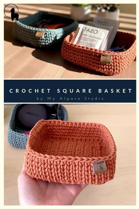 Square Storage Basket Hand-crocheted Minimalist Rectangle | Etsy [Video] [Video] | Crochet basket pattern free, Crochet projects, Crochet basket Tote Crochet, Crochet Mignon, Crochet Basket Pattern Free, Square Storage, Crochet Storage, Pola Amigurumi, Crochet Simple, Crochet Basket Pattern, Crochet Home Decor