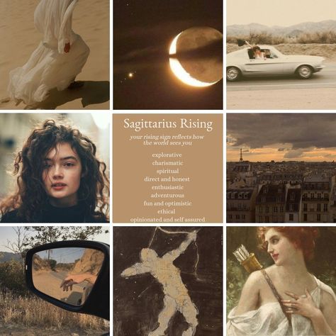 Virgo Sun Sagittarius Rising, Rising Sagittarius Aesthetic, November Sagittarius Aesthetic, Ascendant In Sagittarius, Sag Rising Appearance, Moon In Sagittarius Aesthetic, Saggitarius + Core + Aesthetic, Saggatirus Aesthetic, Saggitarius Moodboard