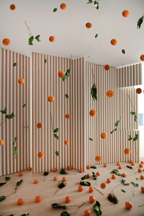 Minimalist Art Installation, Orange Backdrop, Apartment Projects, Photoshoot Concept, Orange Art, Display Design, Minimalist Interior, Dia De Muertos, Exhibition Design