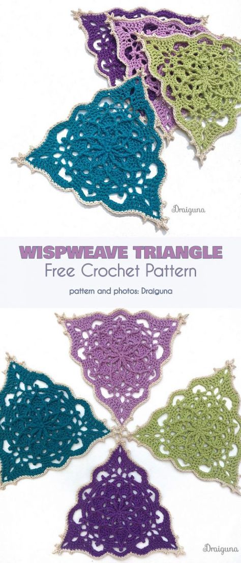 Wispweave Triangle Free Crochet Pattern | Your Crochet Irish Lace Crochet Pattern, Irish Crochet Flowers, Crochet Bunting, Russian Crochet, Irish Crochet Motifs, Irish Crochet Patterns, Mode Crochet, Crochet Triangle, Crochet Leaves