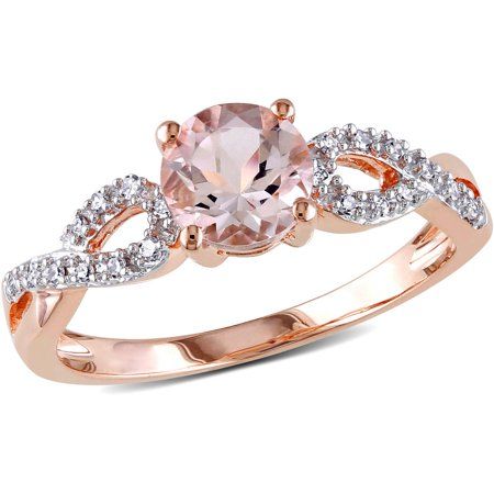 Tangelo 4/5 Carat T.G.W. Morganite and Diamond-Accent 10kt Rose Gold Infinity Engagement Ring Infinity Engagement Ring, K Rose, Engagement Rings Twisted, Morganite Diamond, Survival Bracelet, Morganite Engagement, Pink Morganite, Morganite Ring, Rose Gold Engagement