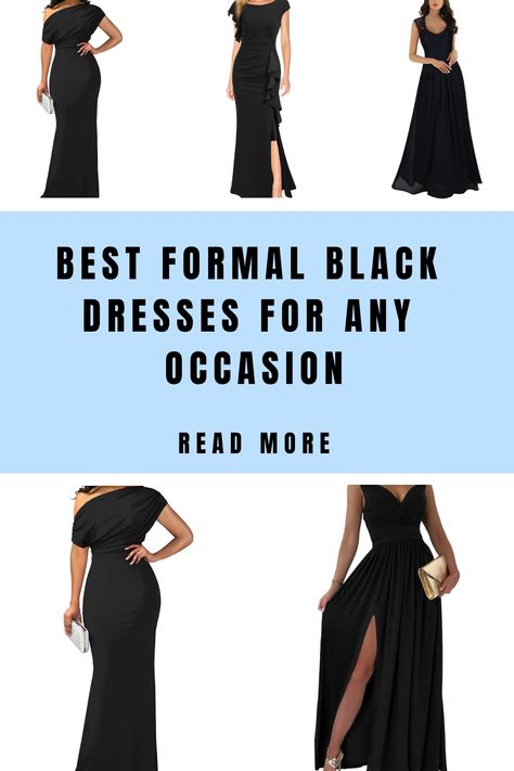 Best formal black dresses for any occasion. Read more. Classy Black Dress Outfit, Black Tie Dress Code Women, Formal Black Dresses, Elegant Long Gown, Dress Outfit Party, Sparkling Accessories, Black Dress Outfit Party, Classy Black Dress, Black Tie Dress Code