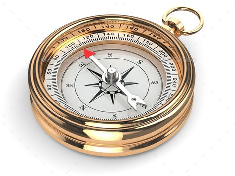 Gold compass by maxxyustas. Gold compass on white isolated background. 3d#maxxyustas, #compass, #Gold, #background Compass Clock, Compass Watch, Compass Art, Vintage Compass, Map Compass, Compass Tattoo Design, Nautical Compass, Clock Tattoo, Compass Rose
