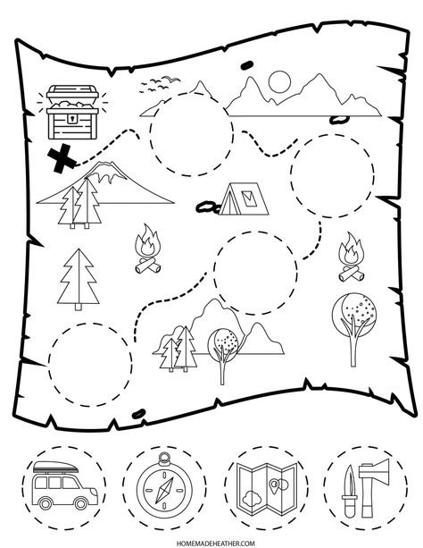 Free Treasure Map Printable Treasure Map Printable, Treasure Map Drawing, Treasure Maps For Kids, Treasure Hunt Map, Make Your Own Map, Summer Activity For Kids, Create Your Own Map, Activity Printables, Explorer Map