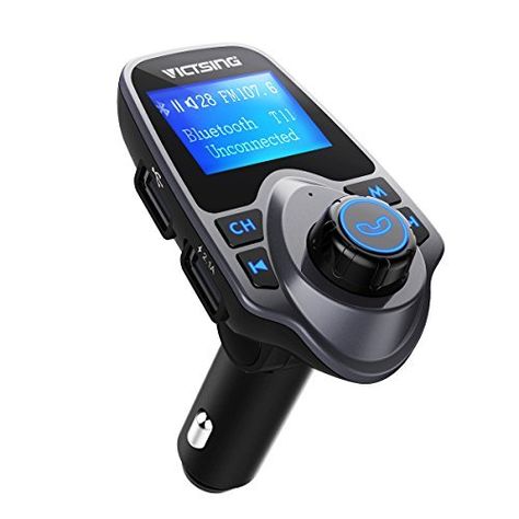 Nulaxy Wireless In-Car Bluetooth FM Transmitter Radio Adapter Car Kit with 1.44 Inch Display and USB Car Charger Car Bluetooth, Bookworm Photoshoot, Car Stereo Systems, Iphone Logo, Bluetooth Transmitter, Fm Transmitters, Car Kit, Support Telephone, Mp3 Players