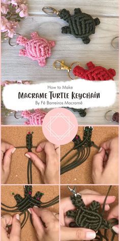 This tutorial provides a step-by-step guide on how to create a delightful Macrame Turtle Keychain, a charming and creative craft project. Whether you’re a seasoned macrame enthusiast or a complete beginner, this tutorial will guide you through the process with clarity and enthusiasm. Macrame Turtle, Keychain Diy Easy, Small Macrame Projects, Macrame Tutorial Beginner, Diy Crafts Keychain, Micro Macrame Tutorial, Macrame Jewelry Tutorial, Turtle Keychain, Easy Crafts To Sell