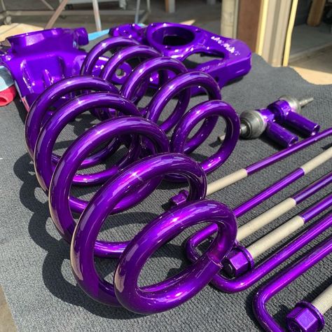 Illusion Purple 🔥 #coatersoftexas #powdercoating #sandblasting #powdercoatedliftkits #powdercoated #powdercoateverything #grinduntilitshines White Jeep With Purple Accents, Auto Aesthetic, Purple Spray Paint, Chevrolet Sail, Car Paint Colors, Leather Coin Pouch, Custom Car Accessories, Car Paint Jobs, Power Coating