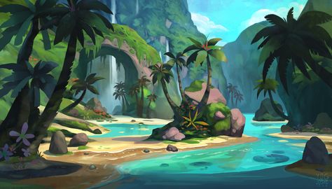 Tropical Environment , Yog Joshi on ArtStation at https://www.artstation.com/artwork/mLNBa Environment Landscape, Tropical Environment, Environment Painting, Rpg Map, Detail Design, Landscape Concept, Lukisan Cat Air, Environment Concept, Animation Background